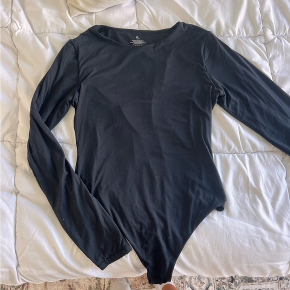 Pumiey Tops - Black Long Sleeve Bodysuit